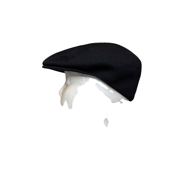 Kangol Tropic Ventair Black Flat Cap Medium Newsboy Cabbie Hat - Picture 4 of 5